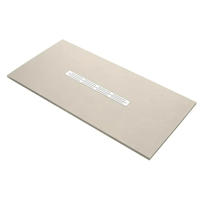 Camargue Plato de ducha Bering - L x An: 70 x 120 cm, Crema - Plato de ducha con desagüe alargado. Diseño elegante para baños modernos con un desagüe estrecho colocado en el centro.