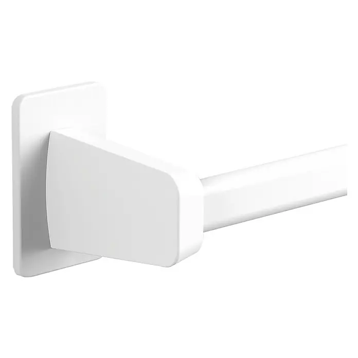 Creabath Placa de soporte adhesiva Soul White - L x An: 0,4 x 4,5 cm - Toallero blanco de pared, perfecto para cualquier baño por su diseño funcional y minimalista, que combina con cualquier interior.