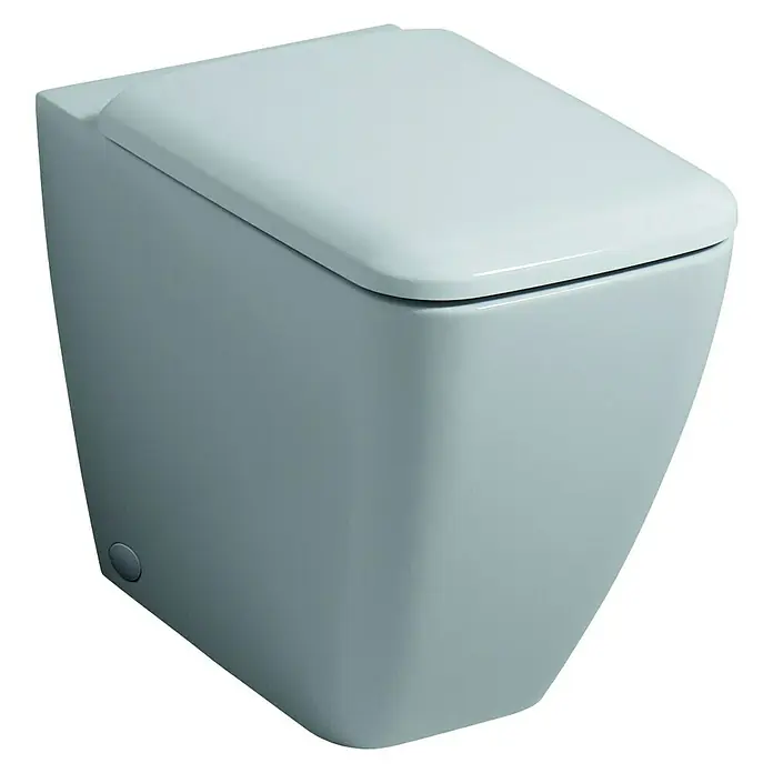 Geberit iCon Stand-WC Square - Spülrandlos, Ohne Spezialglasur, Spülform: Tief, WC Abgang: Senkrecht, Weiß - Elegante, wandhängende Toilette in stilvollem Design.
