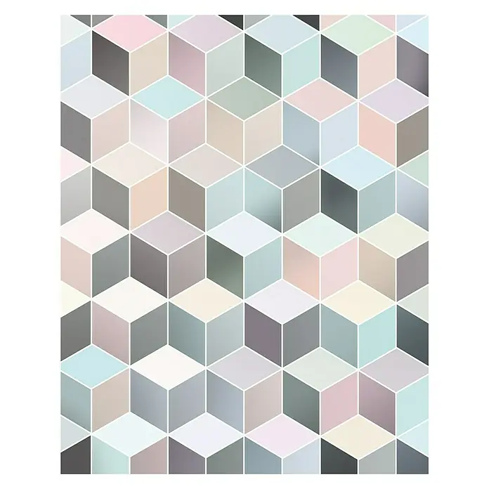 Komar Pure Fototapete Cubes Pastel - 2 -tlg., B x H: 200 x 250 cm, Vlies - Abstraktes Würfelmuster in Pastellfarben, das ein optisches 3D-Täuschungsbild erzeugt. Ideal für moderne Designs und kreative Hintergründe.