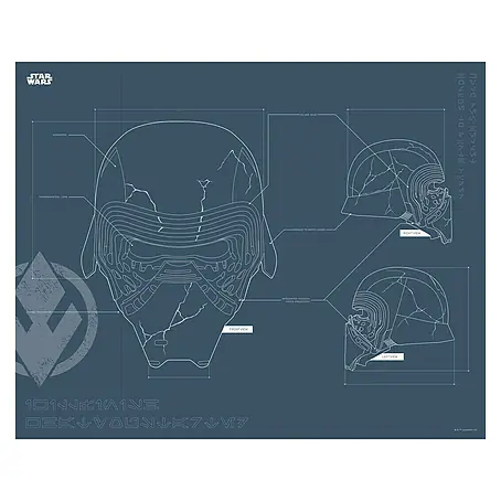Komar Star Wars Poster EP9 Blueprint Kylo Helmet