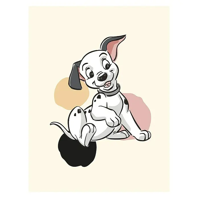 Komar Disney Edition 4 Poster 101 Dalmatiner Dots - Disney, B x H: 40 x 50 cm - Entzückender Dalmatiner-Welpe Cartoon-Kunstwerk. Perfekt für Kinderzimmer, Spielzimmer oder jeden Disney-Fan, der einen Hauch von Nostalgie sucht!