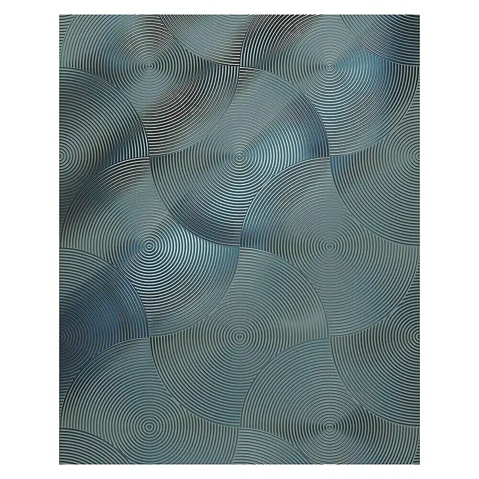 Komar Infinity Fototapete Mystic Silver - 2 -tlg., B x H: 200 x 250 cm, Vlies - Abstraktes Bild mit sich überlappenden blauen und silbernen Kreisen, die ein faszinierendes Muster erzeugen.