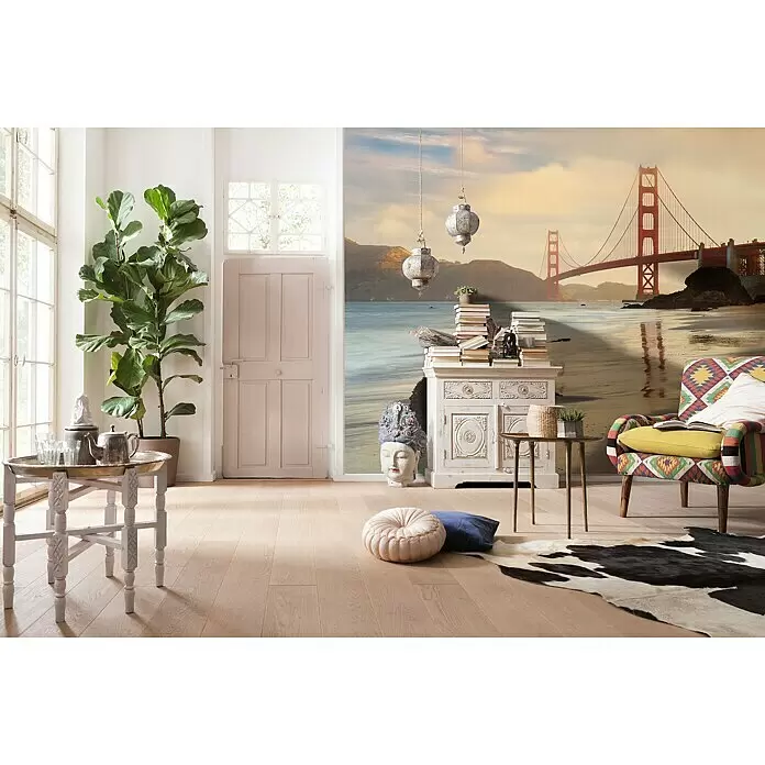 Komar Stefan Hefele Edition 1 Fototapete Golden Gate - 4 -tlg., B x H: 400 x 250 cm, Vlies - Stimmungsaufnahme