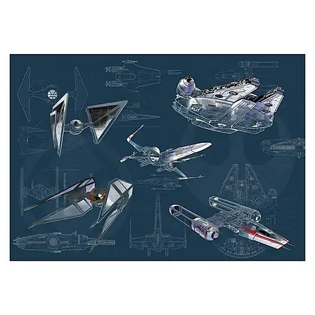 Komar Star Wars Fototapete Blueprint Dark