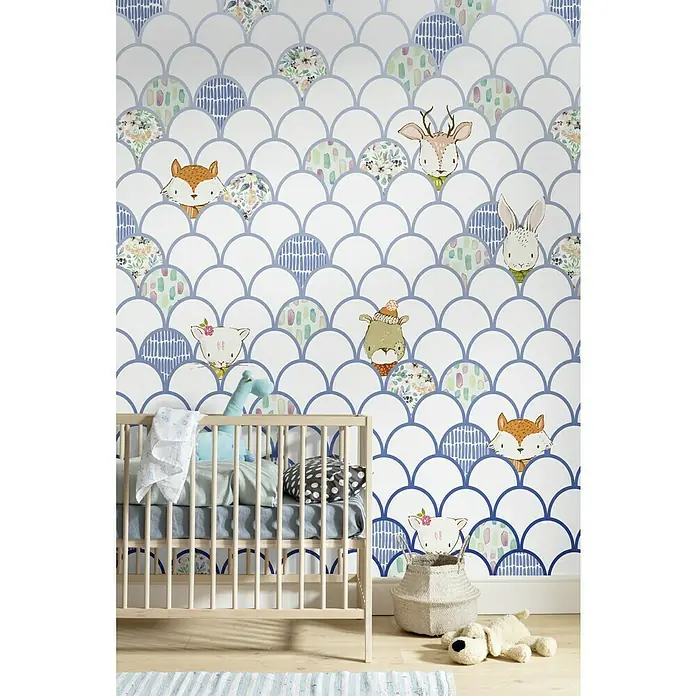 Komar Pure Fototapete Shelly White - 2 -tlg., B x H: 200 x 250 cm, Vlies - Kinderzimmer mit Tier-Tapete.
