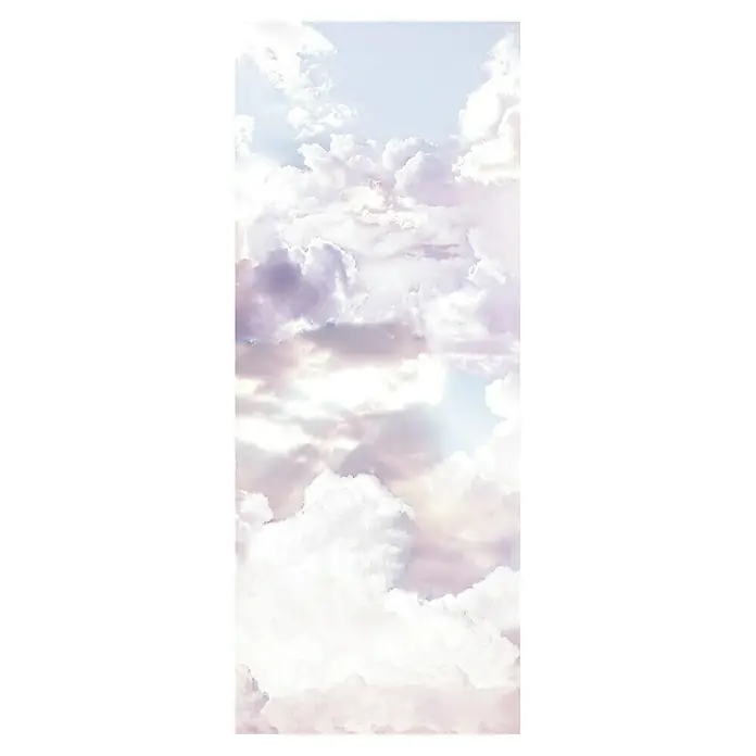 Komar Infinity Fototapete Clouds Panel - 1 -tlg., B x H: 100 x 250 cm, Vlies - Ein hochformatiges Bild von fluffigen Wolken, die in sanften Pastellfarben gehalten sind und eine ruhige, verträumte Atmosphäre erzeugen.