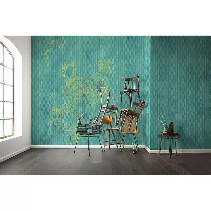 Komar Infinity Fototapete Wild Flamingo - 4 -tlg., B x H: 400 x 250 cm, Vlies - Stimmungsaufnahme