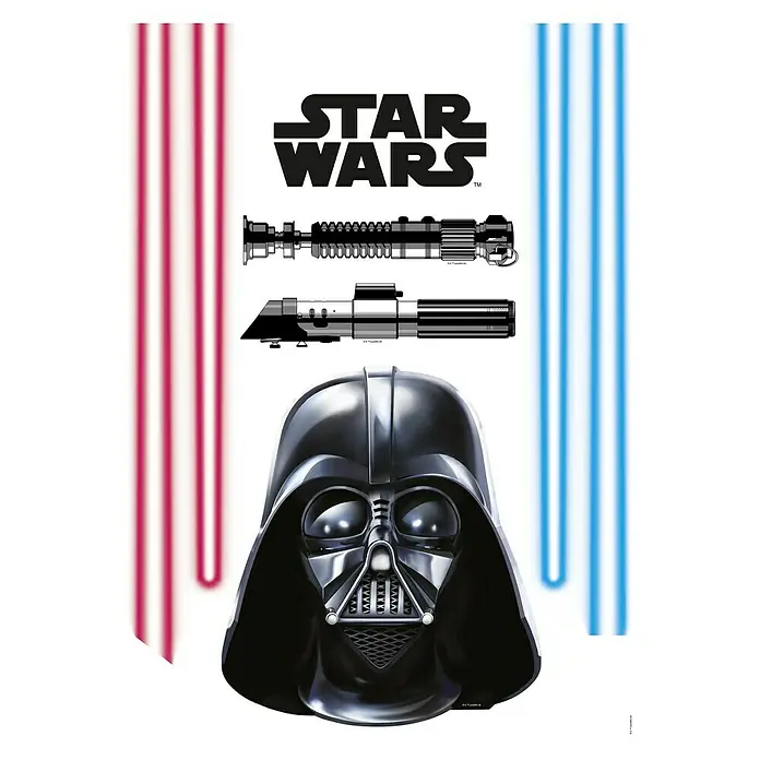 Komar Disney Edition 4 Dekosticker Darth Vader & Light Saber - 8 -tlg., Bunt - Star Wars-Poster mit Darth Vader, Lichtschwertern und dem Star Wars-Logo. Ein Muss für jeden Fan der epischen Saga.