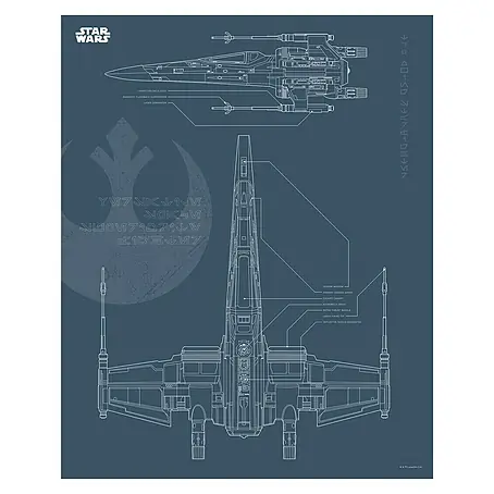 Komar Star Wars Poster Blueprint X-Wing