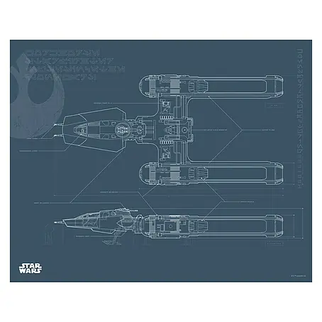 Komar Star Wars Poster EP9 Blueprint Y-Wing