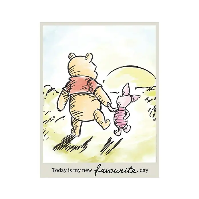 Komar Disney Edition 4 Poster Winnie Pooh Today - Disney, B x H: 40 x 50 cm - Winnie Puuh und Ferkel halten Händchen auf diesem süßen Kunstdruck. Der Druck trägt den Schriftzug „Heute ist mein neuer Lieblingstag".
