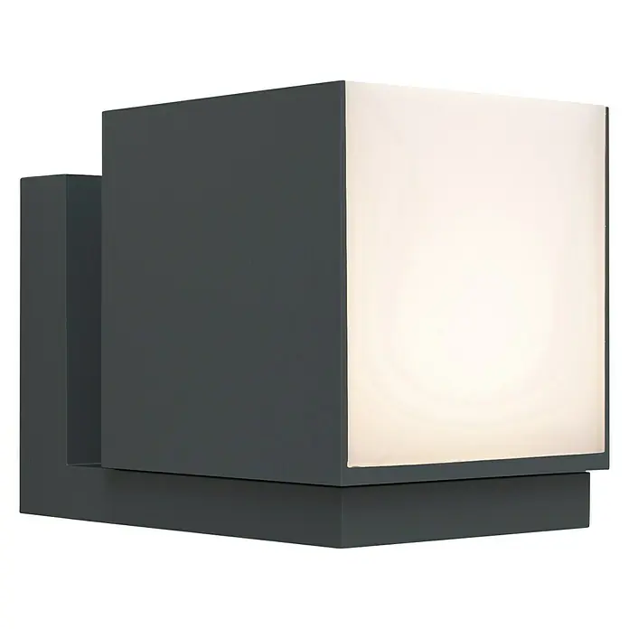 Lutec Cuba LED-Außenwandleuchte - 12 W, 10 x 14,8 x 11,6 cm, Anthrazit, IP54 - Moderne graue LED-Würfel-Wandleuchte für den Außenbereich, die ein helles, gleichmäßiges Licht spendet und eine stilvolle Beleuchtungslösung darstellt.
