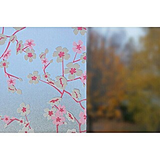 Vénilia Klebefolie Vitrostatic Cherry Flowers (1,5 m x 45 cm, Rosa, Selbstklebend)