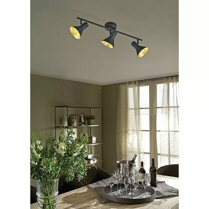 Reality Leuchten Nina Deckenstrahler - 120 W, L x B x H: 58 x 11 x 21 cm, Schwarz, E14, 3 Stk. - Stimmungsaufnahme