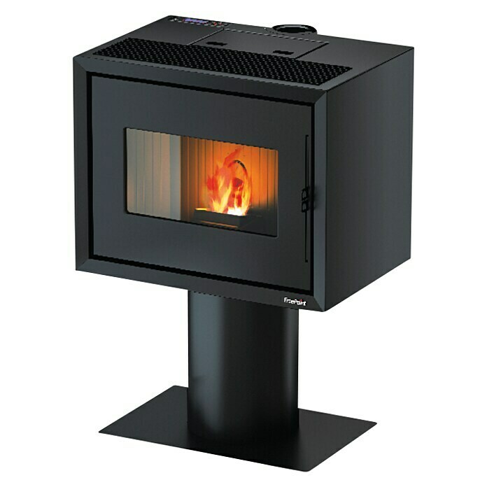 FreePoint Pelletofen (2,68 - 9,36 kW, Raumheizvermögen: 225 m³, Schwarz)
