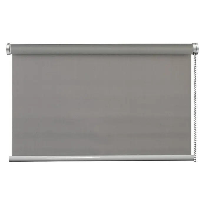 Rollo Prime - B x H: 60 x 150 cm, Grau, Uni, Montageart: Klemmen, Tageslichtdurchlässig - Graue Rollo mit silbernen Enden und Kettenzug, perfekt für Fenster. Das Rollo ist elegant und funktional.