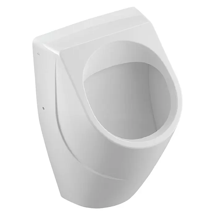 Villeroy & Boch O.novo Urinal - Unbeschichtet, Zulauf: Hinten, Absaugspülung, Weiß - Ein modernes, weißes Urinal, das an der Wand montiert wird. Ideal für stilvolle und hygienische Sanitäranlagen.