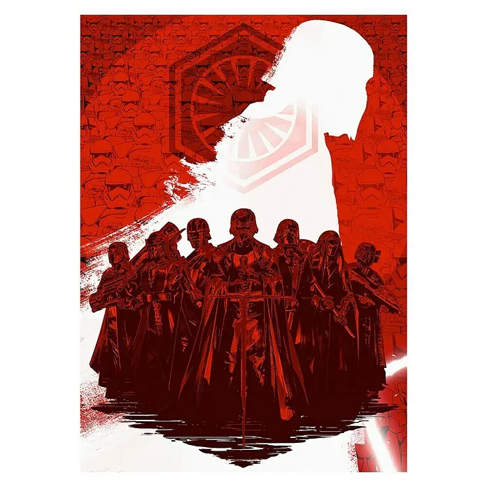 Komar Star Wars Fototapete Supreme Leader - 4 -tlg., B x H: 200 x 280 cm, Vlies - Eine eindrucksvolle Star Wars-Illustration mit Kylo Ren und den Rittern von Ren vor dem Hintergrund der Ersten Ordnung.