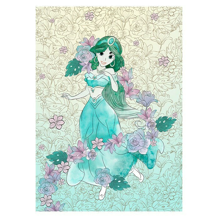 Komar Disney Edition 4 Fototapete Jasmin Pale Flowers (200 x 280 cm, Vlies)