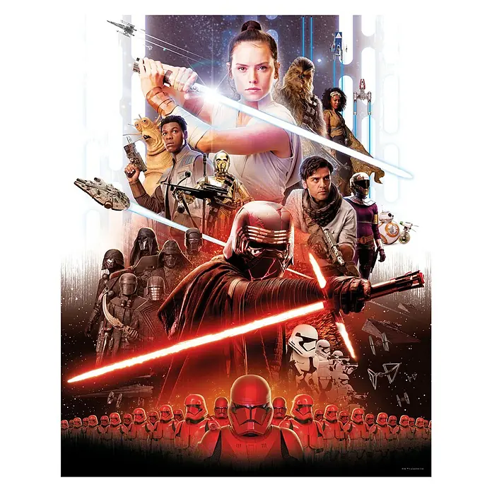 Komar Star Wars Poster Movie Poster Rey - Star Wars, B x H: 40 x 50 cm - Star Wars: Der Aufstieg Skywalkers Filmposter. Enthält Rey, Kylo Ren und andere Charaktere, die ikonische Momente aus dem Film zeigen.