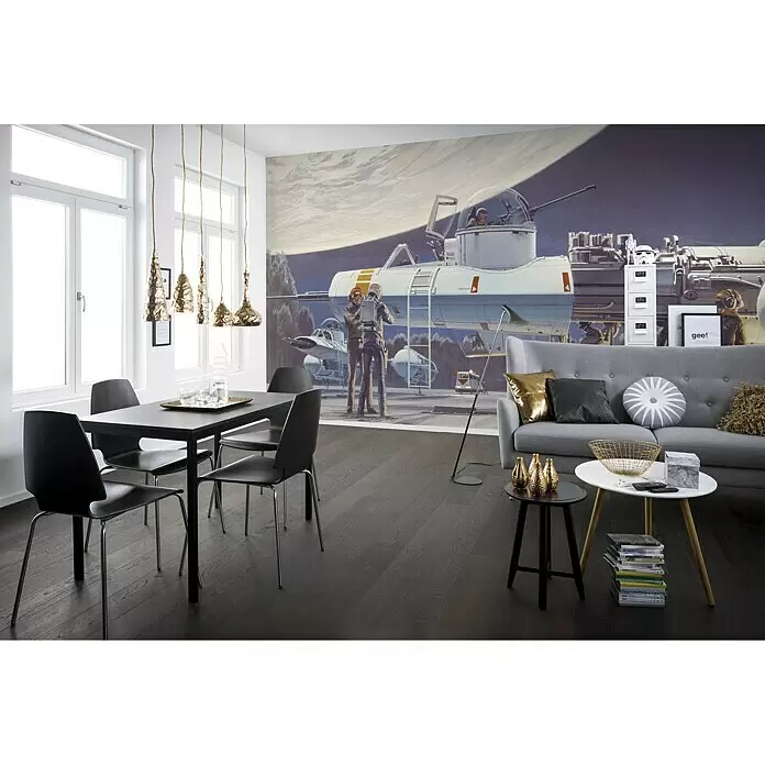 Komar Star Wars Fototapete RMQ Yavin Hangar - 10 -tlg., B x H: 500 x 250 cm, Vlies - Stimmungsaufnahme