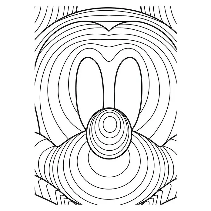 Komar Disney Edition 4 Poster Mickey Mouse Lines - Disney, B x H: 50 x 70 cm - Abstraktes Mickey Mouse-Ausmalbild mit konzentrischen Linien, perfekt für kreativen Malspaß und Entspannung.