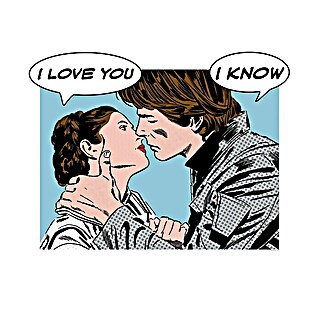 Komar Star Wars Poster Comic Quote Leia Han (Disney, B x H: 70 x 50 cm)