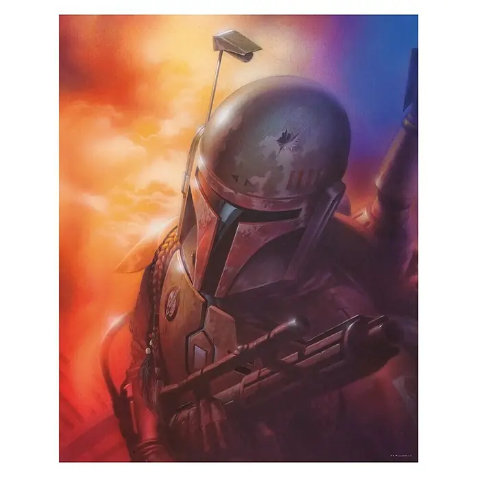 Komar Star Wars Poster Mandalorian - Star Wars, B x H: 40 x 50 cm - Boba Fett mit seinem ikonischen Helm und Gewehr, ein Held aus Star Wars.