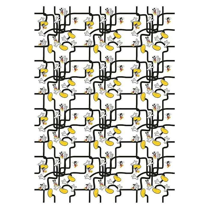 Komar Disney Edition 4 Fototapete Mickey Mouse Foot Labyrinth - 4 -tlg., B x H: 200 x 280 cm, Vlies - Muster mit Mickey Mouse-Motiven, darunter stehende Figuren, Kopf und Füße. Eine unterhaltsame und verspielte Gestaltung.