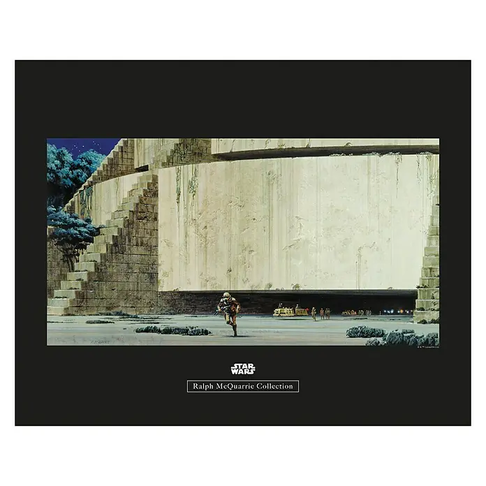 Komar Star Wars Poster RMQ Yavin Temple - Star Wars, B x H: 50 x 40 cm - Star Wars Kunstdruck von Ralph McQuarrie: Sandtrooper vor Gebäuden. Ein Muss für Star Wars Fans und Kunstsammler!
