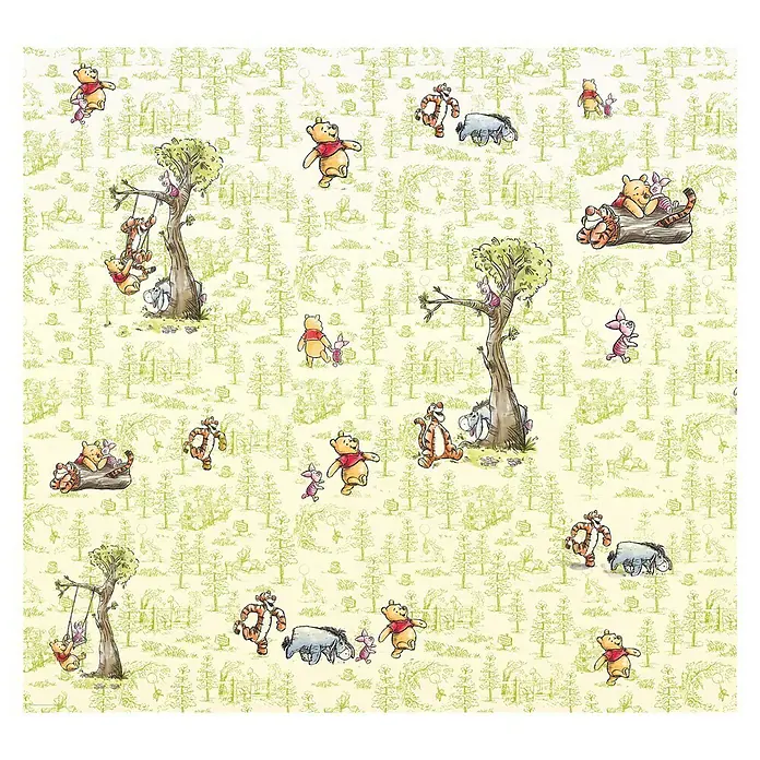 Komar Disney Edition 4 Fototapete Winnie Pooh Friends - 6 -tlg., B x H: 300 x 280 cm, Vlies - Winnie the Pooh-Tapete mit Winnie Puuh, Ferkel, Tigger und I-Aah im Hundertmorgenwald-Design.