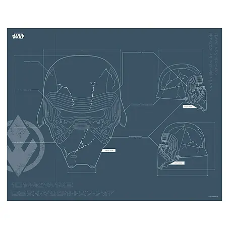 Komar Star Wars Poster EP9 Blueprint Kylo Helmet