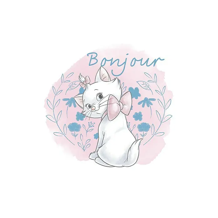 Komar Disney Edition 4 Poster Aristocats Marie - Disney, B x H: 50 x 70 cm - Süße Marie Katze mit Schleife und blauen Blumen. Perfekt für Kinderzimmer oder als Geschenk für Disney Fans. Bonjour!