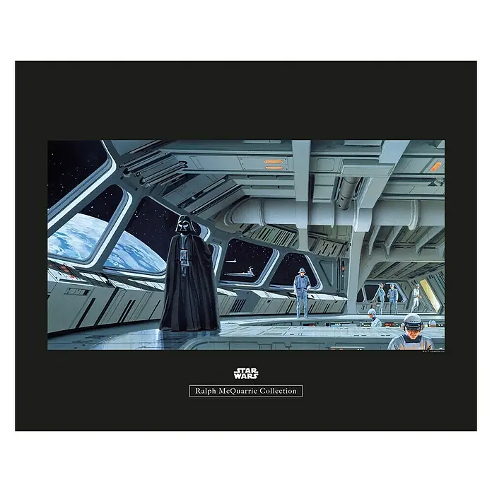 Komar Star Wars Poster RMQ Vader Commando Deck - Star Wars, B x H: 50 x 40 cm - Ralph McQuarrie "Star Wars"-Konzeptkunst mit Darth Vader auf einem Raumschiff. Eine frühe Vision der dunklen Seite in minimalistischer Ästhetik.