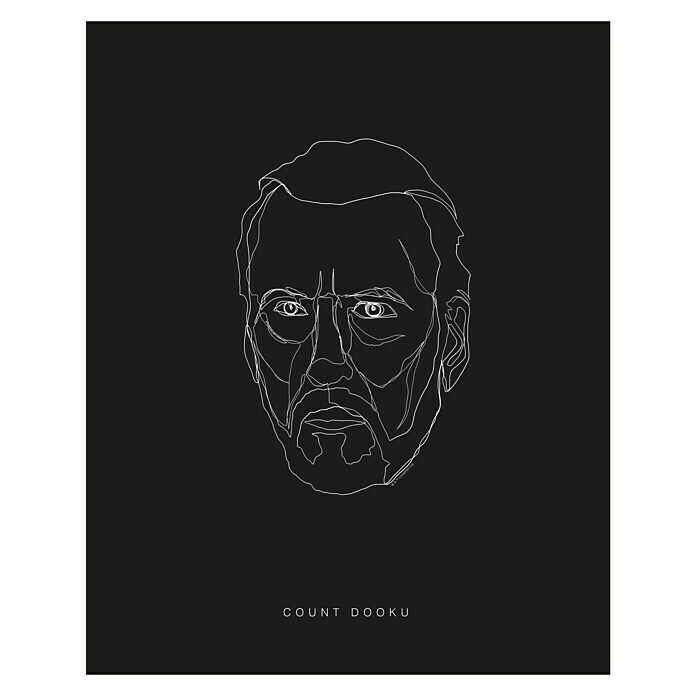 Komar Star Wars Wandbild Lines Dark Side Dooku (30 x 40 cm, Vlies)