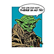 Komar Star Wars Wandbild Comic Quote Yoda (40 x 50 cm, Vlies)