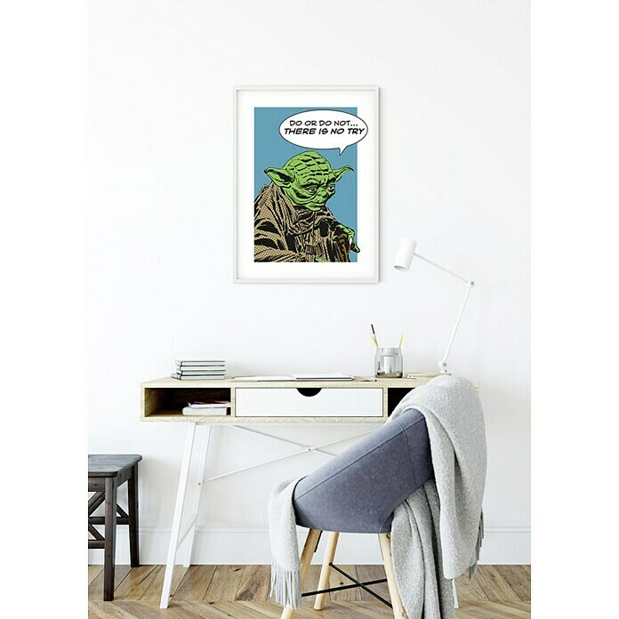 Komar Star Wars Wandbild Comic Quote Yoda (40 x 50 cm, Vlies)