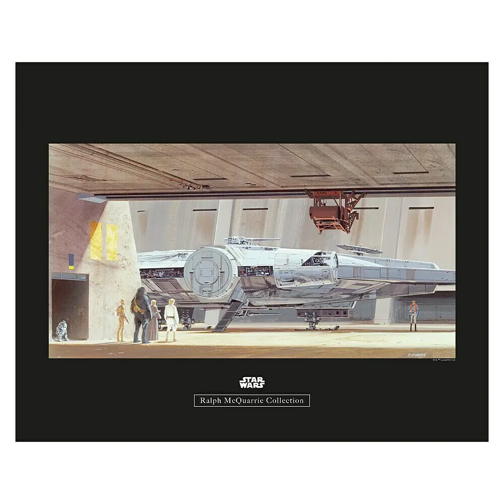Komar Star Wars Wandbild – Millennium Falcon Hangar, 40x30 Cm, Kunstdruck Auf Premium-Papier, Ohne Rahmen