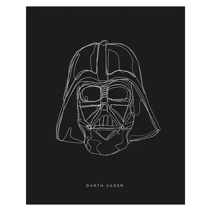 Komar Star Wars Poster Lines Dark Side Vader - Star Wars, B x H: 50 x 70 cm - Darth Vader Kunstwerk: Einzigartige Strichzeichnung des ikonischen Star Wars Bösewichts. Minimalistisch und ausdrucksstark für Fans der dunklen Seite.