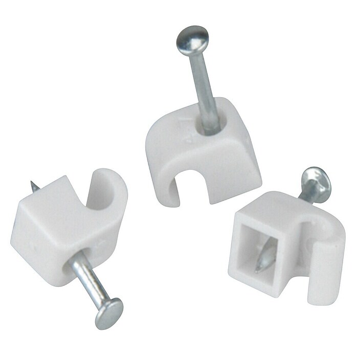 BAUHAUS Kabelclip Kabeldiameter: 4-7 mm - 100 stuks (4 - 7 mm, 18 mm, 100 stk., Wit)