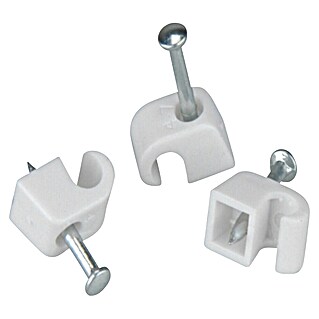 BAUHAUS Kabelclip Kabeldiameter: 4-7 mm - 100 stuks (b x l: 6 x 18 mm, Staal, Wit, 100 st.)
