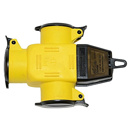 Gummi-3-Wege-Kupplung N & L (Anzahl Steckdosen Schuko: 3 Stk., IP44, 250 V)