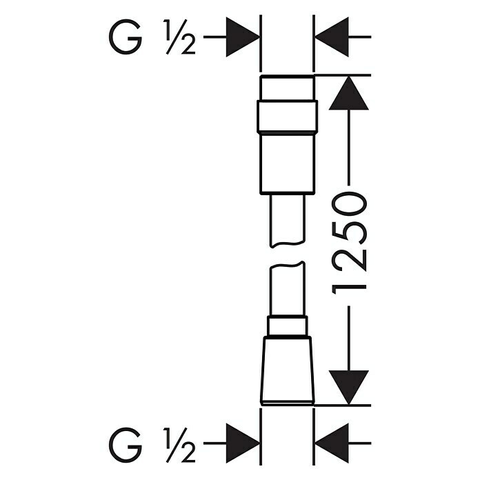 Hansgrohe Brauseschlauch Isiflex (Länge: 125 cm, Kunststoff, Chrom)