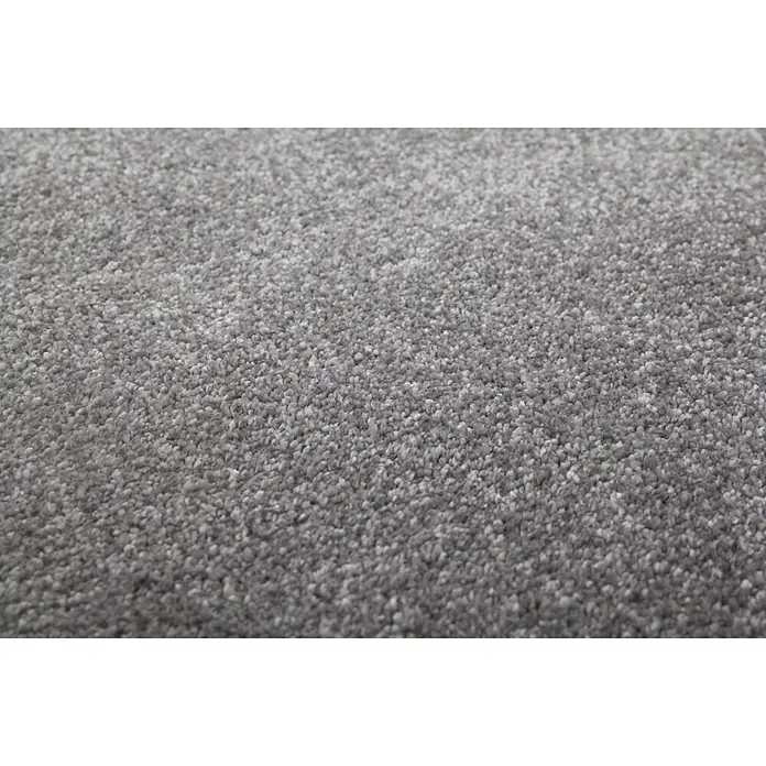 Kurzflorteppich Softtouch - Silber, 290 x 200 cm, 100 % Polypropylen (Flor) - Nahaufnahme eines grauen Teppichs mit dichter Textur, ideal für Wohnbereiche.