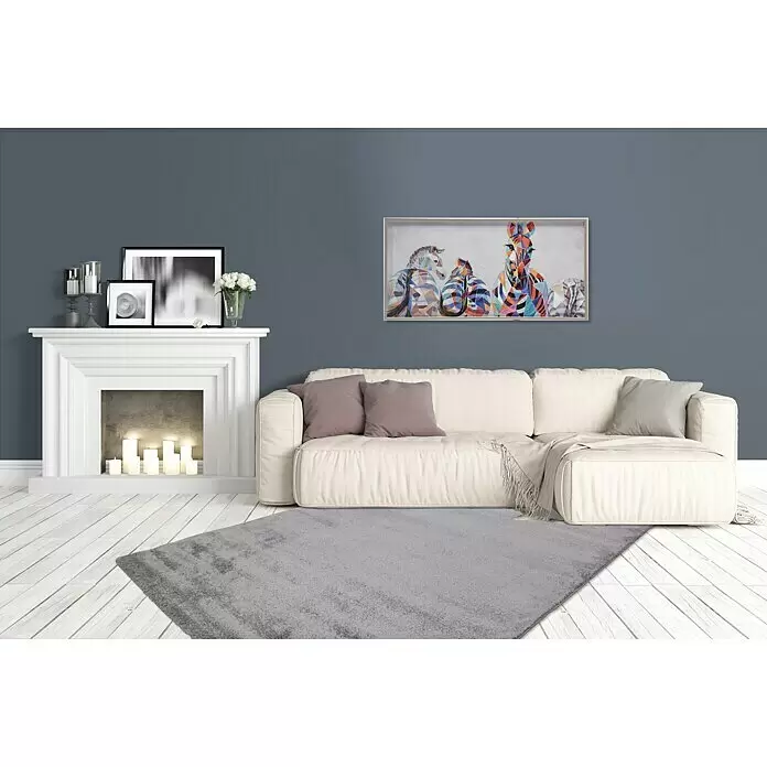 Kurzflorteppich Softtouch - Silber, 290 x 200 cm, 100 % Polypropylen (Flor) - Stimmungsaufnahme