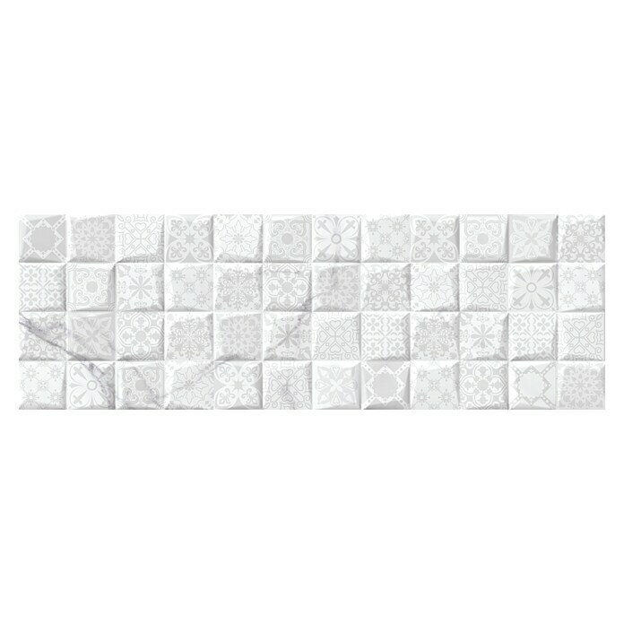 BHS Showroom Revestimiento de pared Palatina Decor (30 x 90 cm, Blanco, Marmolado)