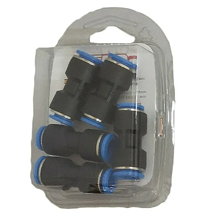 MPC Racor reductor - Dimensión conexión: 12 - 10 mm, 5 ud. - Embalaje con accesorios neumáticos. El conjunto incluye varios conectores neumáticos con detalles azules.