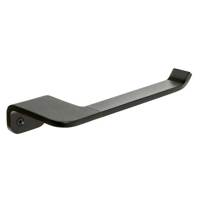 Tatay Onyx Portarrollos papel higiénico - Sin tapa, Negro - Un primer plano de un moderno portarrollos de papel higiénico negro que presenta un diseño minimalista con un acabado mate.