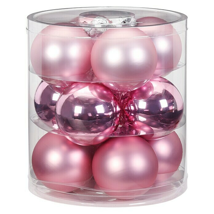 Christbaumkugel-Set Pink Blush (Pink, Glas, 12 Stk.) | BAUHAUS